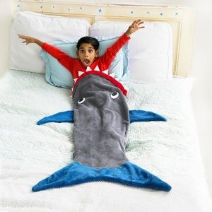 Blankie Tails Shark Blanket Kids Novelty Comfy Lounge Blanket Bag